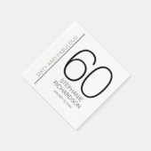 Modern Sixty and Fabulous Name Date 60th Birthday Serviette (Ecke)