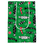 Modern skandinavische Candy Bonbon Weihnachten Grü Mittlere Geschenktüte (Rückseite)