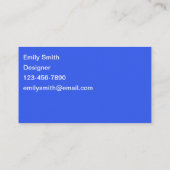 Modern skandinavisches Französisches Blaues Orange Visitenkarte (Rückseite)