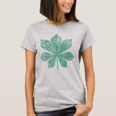 Modern Skeleton Green Maple Leaf T-Shirt (Vorderseite)