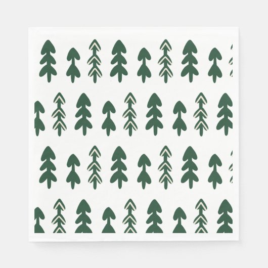 Modern Sketch Christmas Tree Paper Napkin Serviette (Vorderseite)