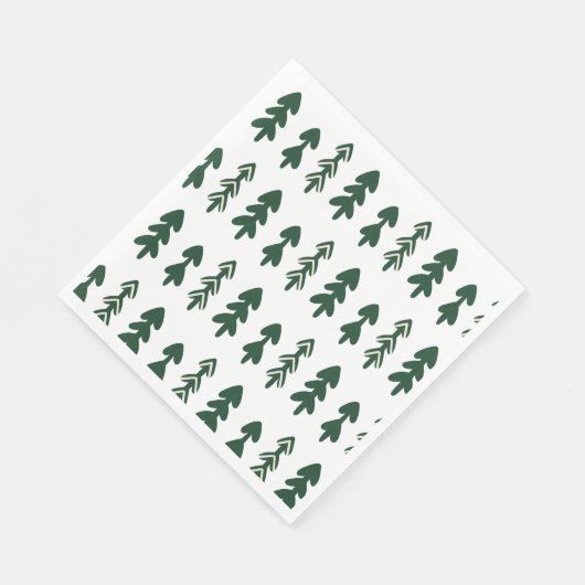 Modern Sketch Christmas Tree Paper Napkin Serviette (Ecke)