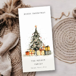 Modern Sketchy Weihnachtsbaum Geschenke Urlaubskar Feiertagskarte