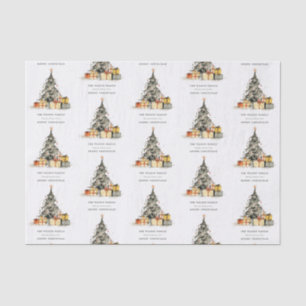 Modern Sketchy Weihnachtsbaum Geschenke Urlaubskar Seidenpapier