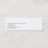 Modern Skinny White Gray Black Business Card Mini Visitenkarte (Rückseite)