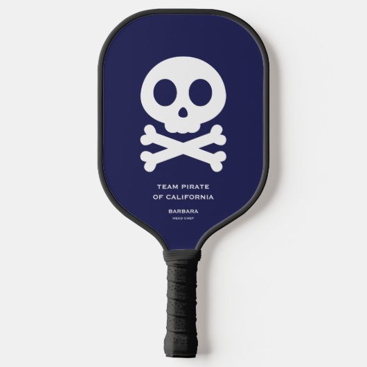 Modern Skull Bones Navy Blue Pickleball Team Pickleball Schläger (Rückseite)