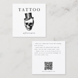 Modern Skull Tattoo Aftercare Instructions QR Code Quadratische Visitenkarte