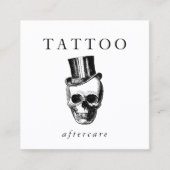Modern Skull Tattoo Aftercare Instructions QR Code Quadratische Visitenkarte (Vorderseite)
