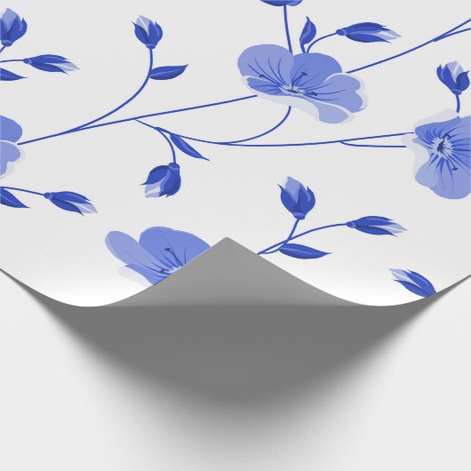 Modern Sky Blue Daisy Floral Geschenkpapier (Ecke)