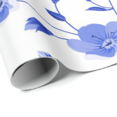 Modern Sky Blue Daisy Floral Geschenkpapier (Rolleneckpunkt)