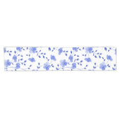 Modern Sky Blue Daisy Floral Kurzer Tischläufer (Horizontal)