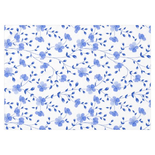 Modern Sky Blue Daisy Floral Tischdecke (Vorderseite (Horizontal))