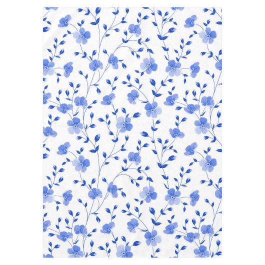 Modern Sky Blue Daisy Floral Tischdecke (Vorderseite)