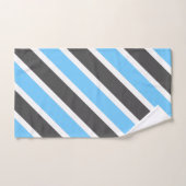 Modern Sky Blue Gray Diagonal Stripes Badhandtuch Set (Handtuch)