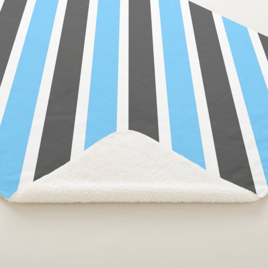 Modern Sky Blue Gray Diagonal Stripes Sherpadecke (3/4)