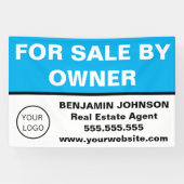Modern Sky Blue Real Anwesen Realtor zum verkauf Banner (Horizontal)