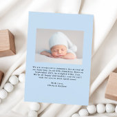 Modern Sky Blue Wavy Frame 2 Foto Birth Ankündigung
