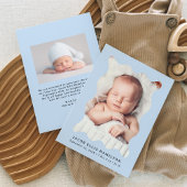 Modern Sky Blue Wavy Frame 2 Foto Birth Ankündigung