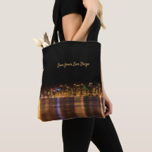 Modern Skyline City Black & Gold Souvenir San Dieg