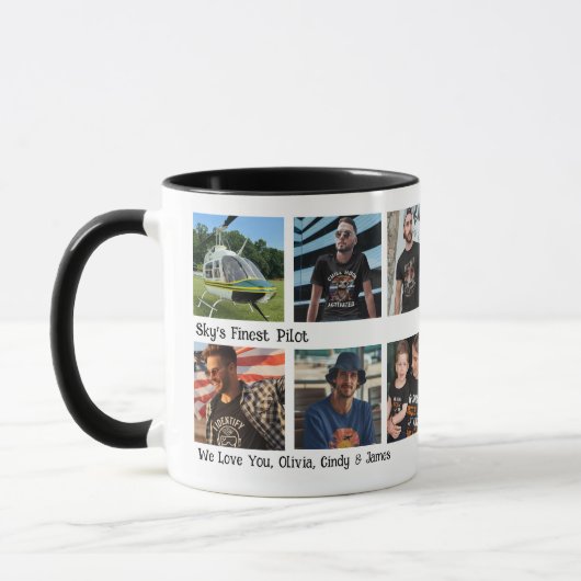 Modern 'Sky's schönster Pilot' Foto Collage wahren Tasse (Links)