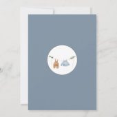 Modern Slate Blue Islamic Baby Boy Birth Ankündigung (Rückseite)