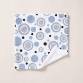 Modern Slate Blue Silver White Geometric Badhandtuch Set (Waschlappen)