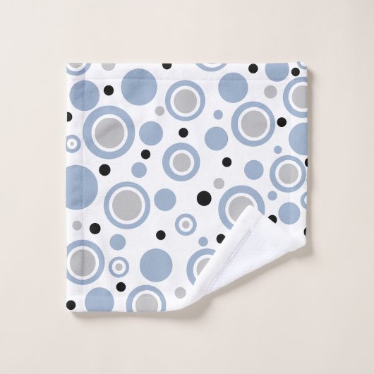 Modern Slate Blue Silver White Geometric Badhandtuch Set (Waschlappen)