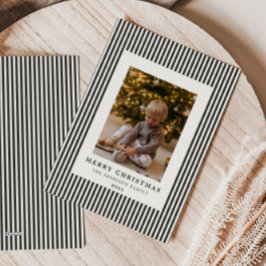 Modern Slate Gray Pinstripe Weihnachten Foto