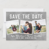 Modern Slate Snapshots Save the Date 3 Foto (Vorderseite)