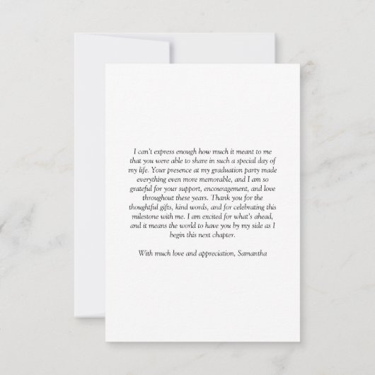 Modern Sleek 4-Foto Abschluss Vielen Dank Dankeskarte (Rückseite)