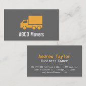 Modern, Sleek, Chic, Mover Company, orange LKW Visitenkarte (Vorne/Hinten)