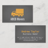 Modern, Sleek, Chic, Mover Company, orange LKW Visitenkarte (Vorne/Hinten)