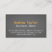 Modern, Sleek, Chic, Mover Company, orange LKW Visitenkarte (Rückseite)