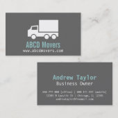 Modern, Sleek, Chic, Mover Company, weißer LKW Visitenkarte (Vorne/Hinten)