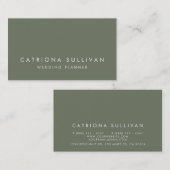 Modern Sleek Elegante Taupe Green Visitenkarte (Vorne/Hinten)
