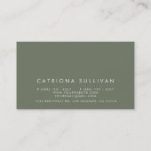 Modern Sleek Elegante Taupe Green Visitenkarte (Rückseite)