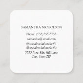 Modern Sleek Foto Graduate Name Calling Card Quadratische Visitenkarte (Rückseite)