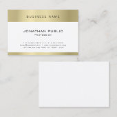 Modern Sleek Gold Elegante Schlicht Beruflich Visitenkarte (Vorne/Hinten)