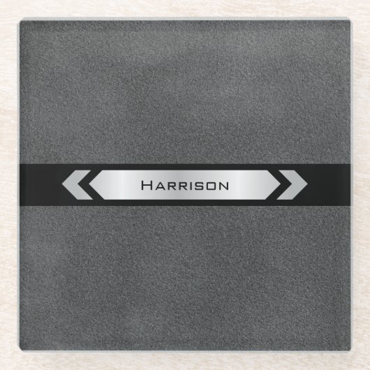 Modern Sleek Gray Executive Desk Glasuntersetzer (Vorderseite)