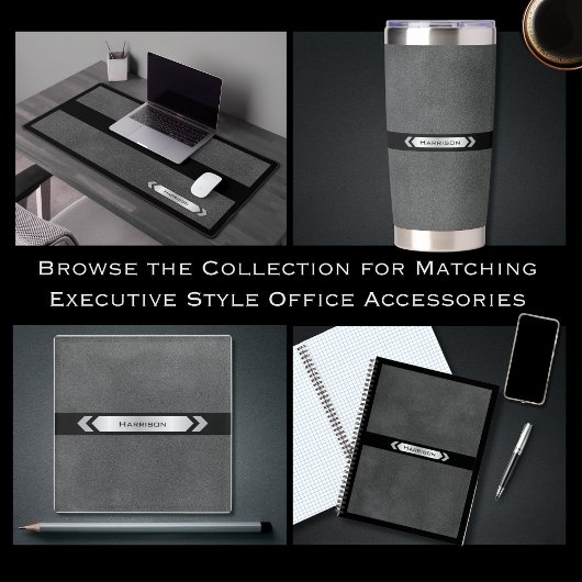 Modern Sleek Gray Executive Desk Glasuntersetzer