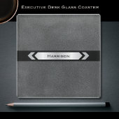 Modern Sleek Gray Executive Desk Glasuntersetzer