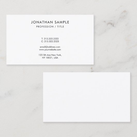 Modern Sleek Simple Design Template Monogram Visitenkarte (Vorne/Hinten)