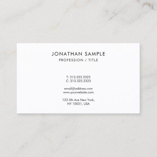 Modern Sleek Simple Design Template Monogram Visitenkarte (Vorderseite)