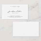 Modern Sleek Simple Template Handwritten Script Visitenkarte (Vorne/Hinten)
