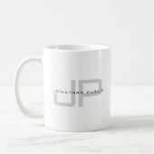 Modern Sleek Template Custom Name Monogrammed Kaffeetasse (Links)