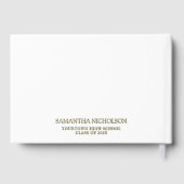 Modern Sleek White 3-Foto Abschluss Gästebuch (Rückseite)