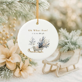 Modern Sleigh Foto Keepake Weihnachten Keramik Ornament