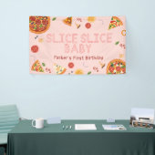 Modern Slice Slice Baby Pizza Birthday Banner (Messeveranstaltung)