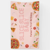 Modern Slice Slice Baby Pizza Birthday Banner (Vertikal)