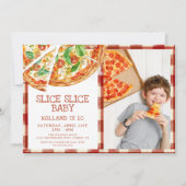 Modern Slice Slice Baby Pizza Birthday Einladung (Vorderseite)